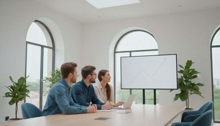 Specjaliści z agencji marketingowej Mayko w Białymstoku planujący strategię wzrostu dla klienta.